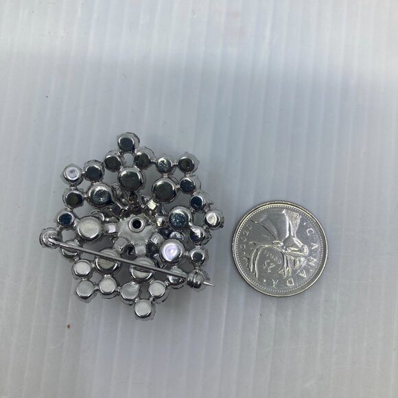 Vtg 1950 lilac purple crystal rhinestone brooch - Picture 2 of 2